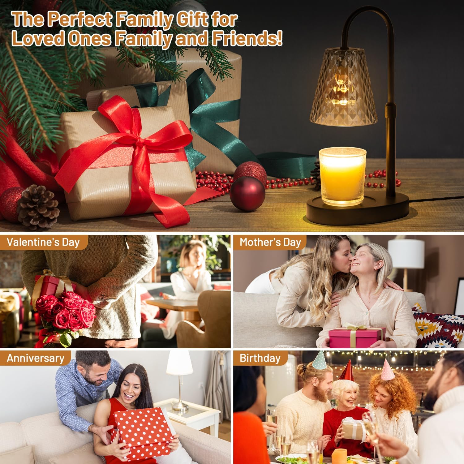 Candle Warming Lamp with Timer : Adjustable Light Level Adjustable Height Flameless and Smokeless Safety Candle Lamps - Jar Candles Home Decoration - Image 8