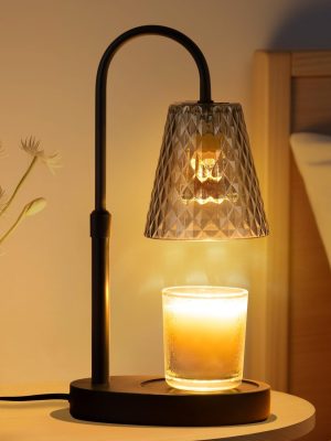 Candle Warming Lamp with Timer : Adjustable Light Level Adjustable Height Flameless and Smokeless Safety Candle Lamps - Jar Candles Home Decoration